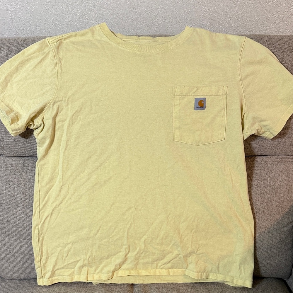 Carhartt Women’s Butter Yellow Pocket T-Shirt - size XL